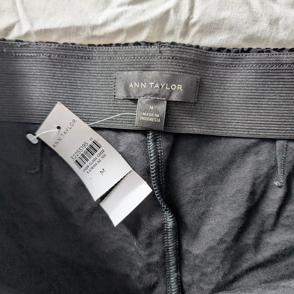 Nwt ann taylor black highwaisted velvet cheetah‎ print skinny pants size medium - Picture 5 of 5